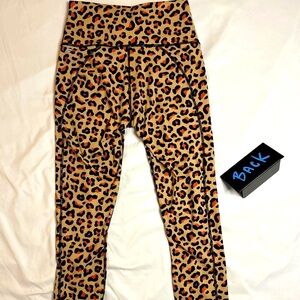 Fabletics By PowerHold Leopard Print High Waist 7/8 Leggings Size XS